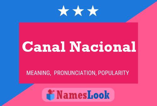 Canal Nacional Name Poster