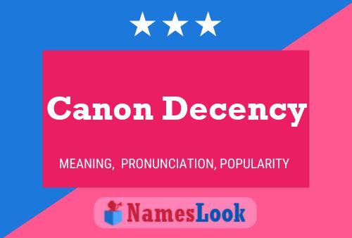 Canon Decency Name Poster