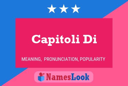 Capitoli Di Name Poster