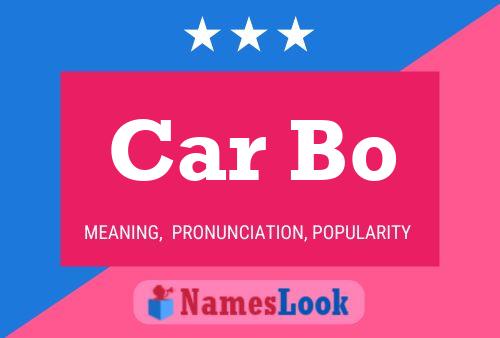 Car Bo Name Poster