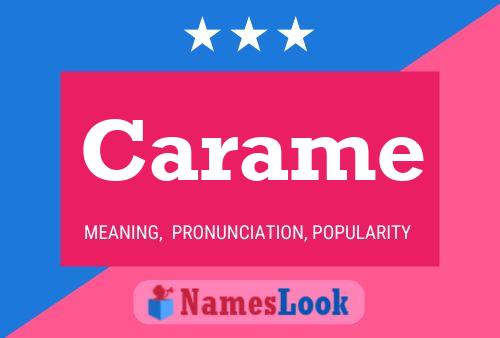 Carame Name Poster