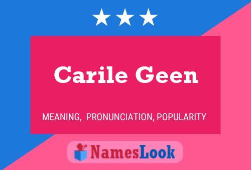 Carile Geen Name Poster