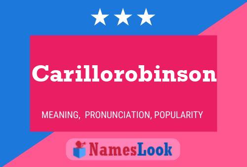 Carillorobinson Name Poster