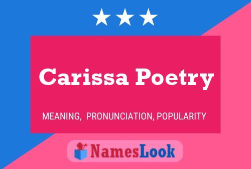 Carissa Poetry Name Poster