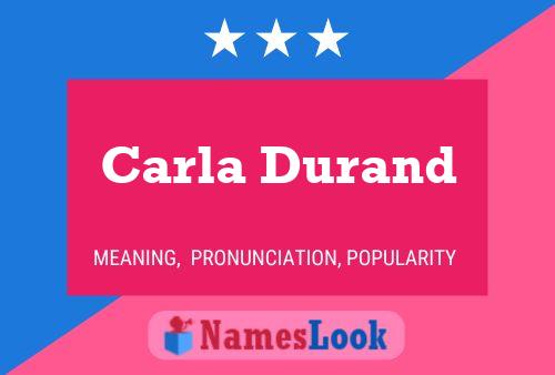 Carla Durand Name Poster