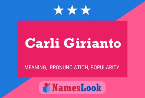 Carli Girianto Name Poster