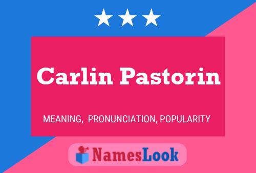 Carlin Pastorin Name Poster