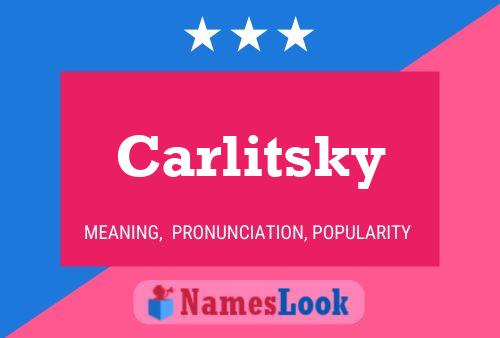 Carlitsky Name Poster