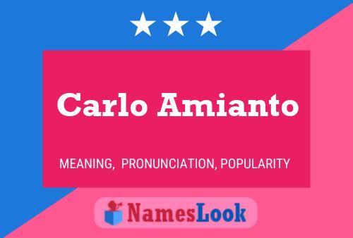 Carlo Amianto Name Poster