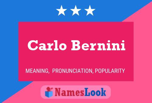 Carlo Bernini Name Poster