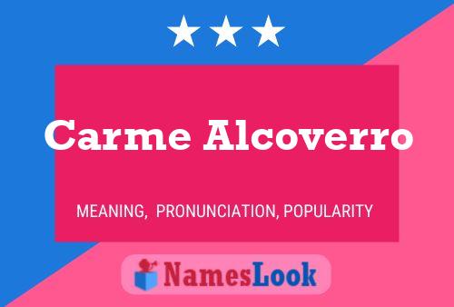 Carme Alcoverro Name Poster