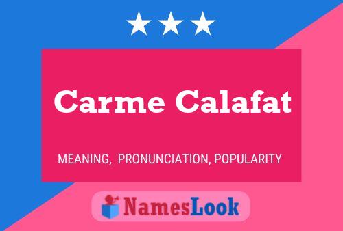 Carme Calafat Name Poster