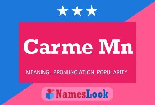 Carme Mn Name Poster