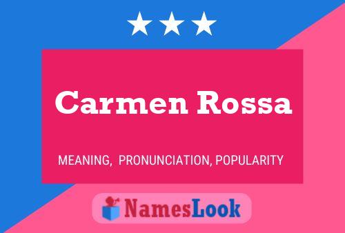 Carmen Rossa Name Poster