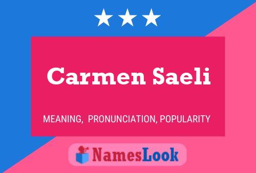 Carmen Saeli Name Poster