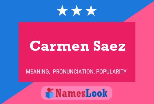 Carmen Saez Name Poster