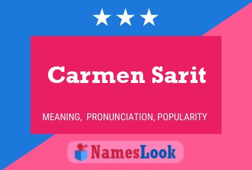 Carmen Sarit Name Poster