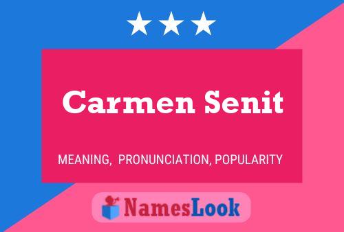 Carmen Senit Name Poster