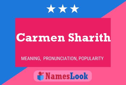 Carmen Sharith Name Poster