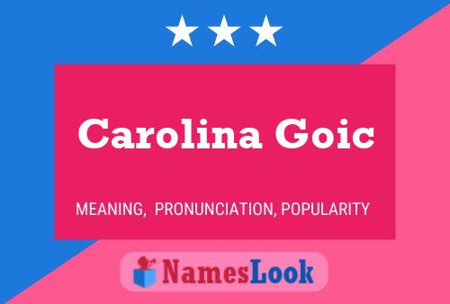 Carolina Goic Name Poster