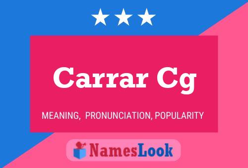 Carrar Cg Name Poster