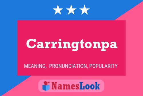 Carringtonpa Name Poster