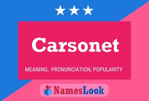 Carsonet Name Poster