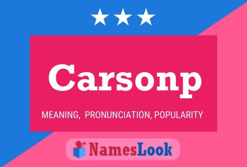 Carsonp Name Poster