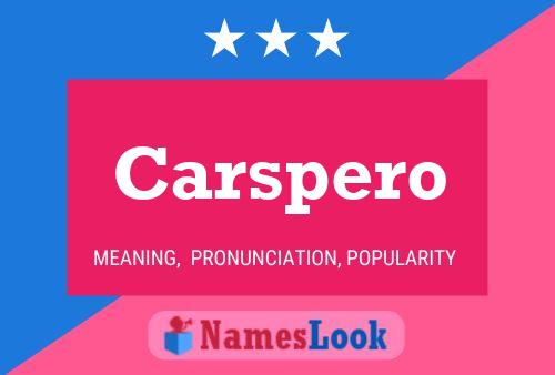 Carspero Name Poster