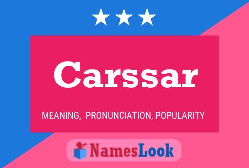 Carssar Name Poster