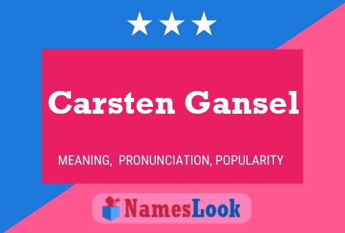 Carsten Gansel Name Poster