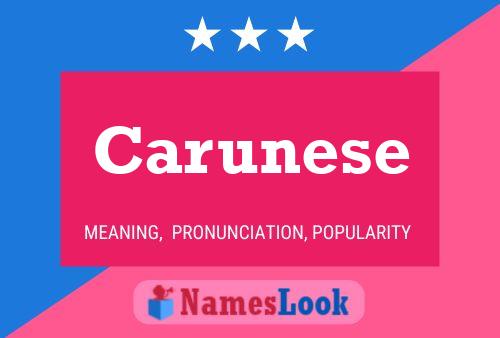 Carunese Name Poster