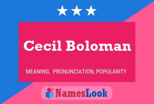 Cecil Boloman Name Poster