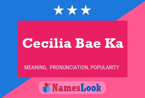 Cecilia Bae Ka Name Poster