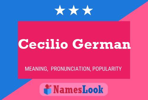 Cecilio German Name Poster