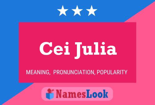 Cei Julia Name Poster