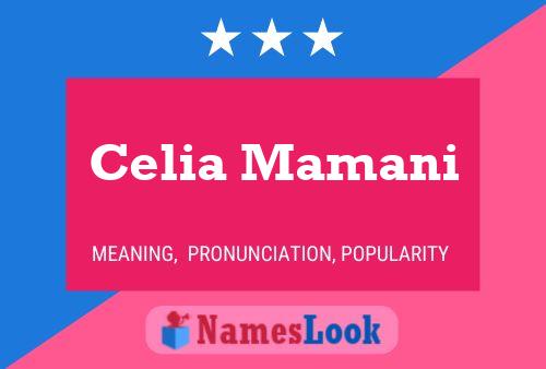 Celia Mamani Name Poster