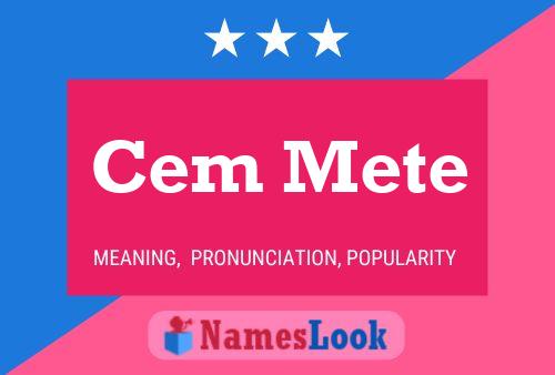 Cem Mete Name Poster