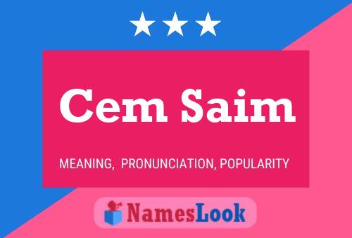 Cem Saim Name Poster