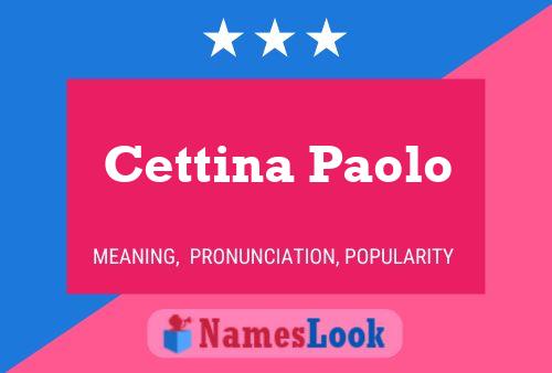 Cettina Paolo Name Poster