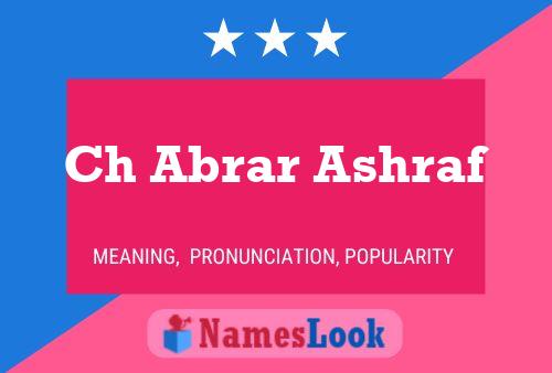 Ch Abrar Ashraf Name Poster