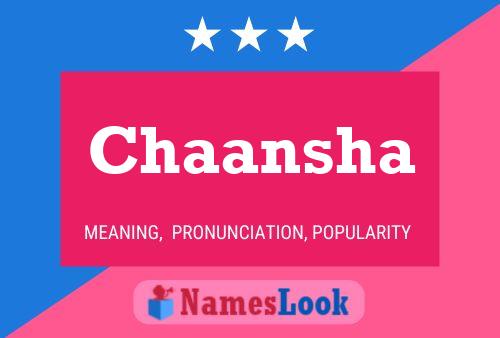 Chaansha Name Poster