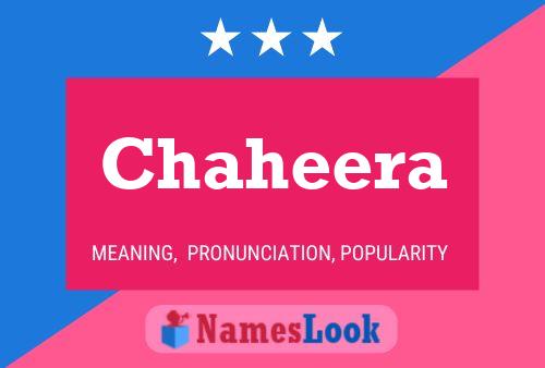 Chaheera Name Poster