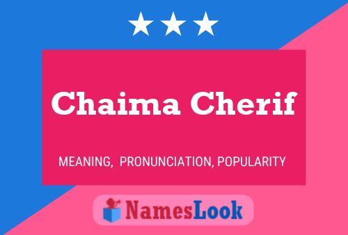 Chaima Cherif Name Poster