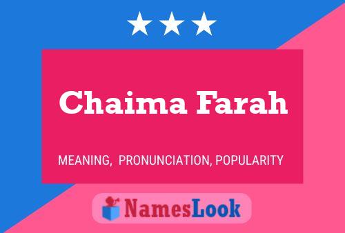 Chaima Farah Name Poster