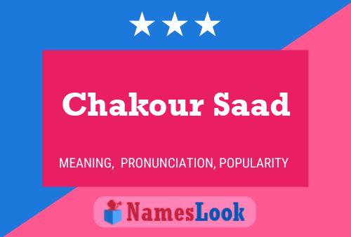 Chakour Saad Name Poster