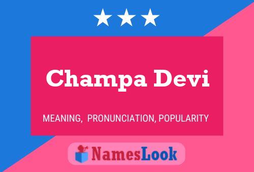 Champa Devi Name Poster