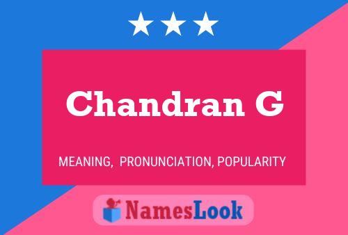 Chandran G Name Poster