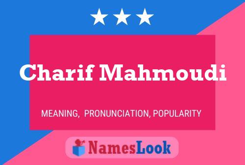 Charif Mahmoudi Name Poster