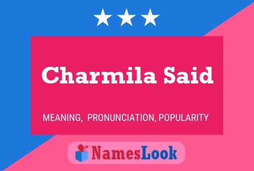 Charmila Said Name Poster